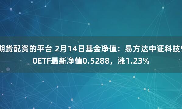 期货配资的平台 2月14日基金净值：易方达中证科技50ETF最新净值0.5288，涨1.23%