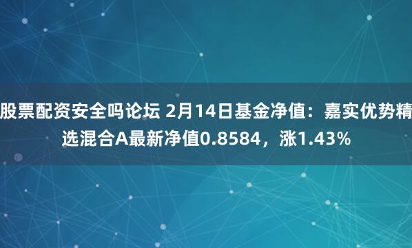 股票配资安全吗论坛 2月14日基金净值：嘉实优势精选混合A最新净值0.8584，涨1.43%