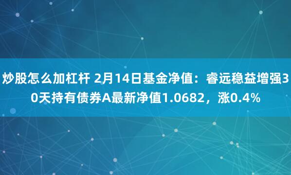 炒股怎么加杠杆 2月14日基金净值：睿远稳益增强30天持有债券A最新净值1.0682，涨0.4%