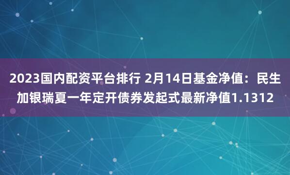 2023国内配资平台排行 2月14日基金净值：民生加银瑞夏一年定开债券发起式最新净值1.1312