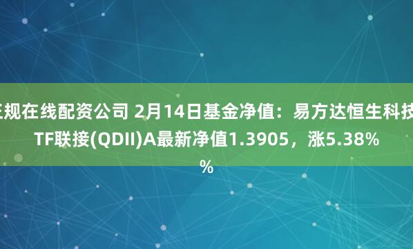 正规在线配资公司 2月14日基金净值：易方达恒生科技ETF联接(QDII)A最新净值1.3905，涨5.38%